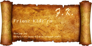 Friesz Klára névjegykártya