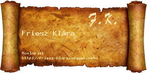 Friesz Klára névjegykártya