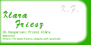 klara friesz business card